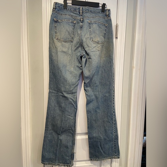 VTG L.L. Bean Size 12 T Boot Cut Cotton Denim Jeans Worn Distressed Med Wash - Picture 8 of 15